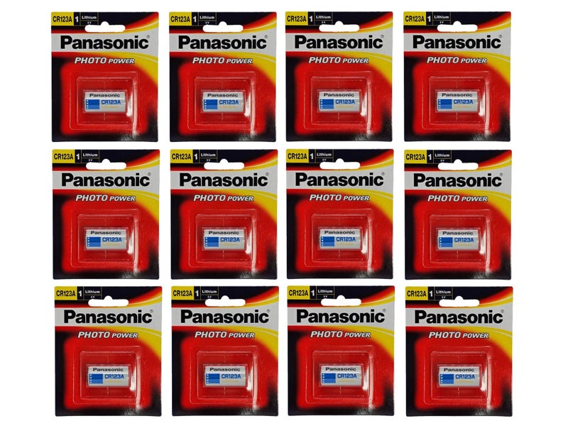 Panasonic CR123A (CR123) 3V Lithium amera batteries - 12 Packs Carousel 1