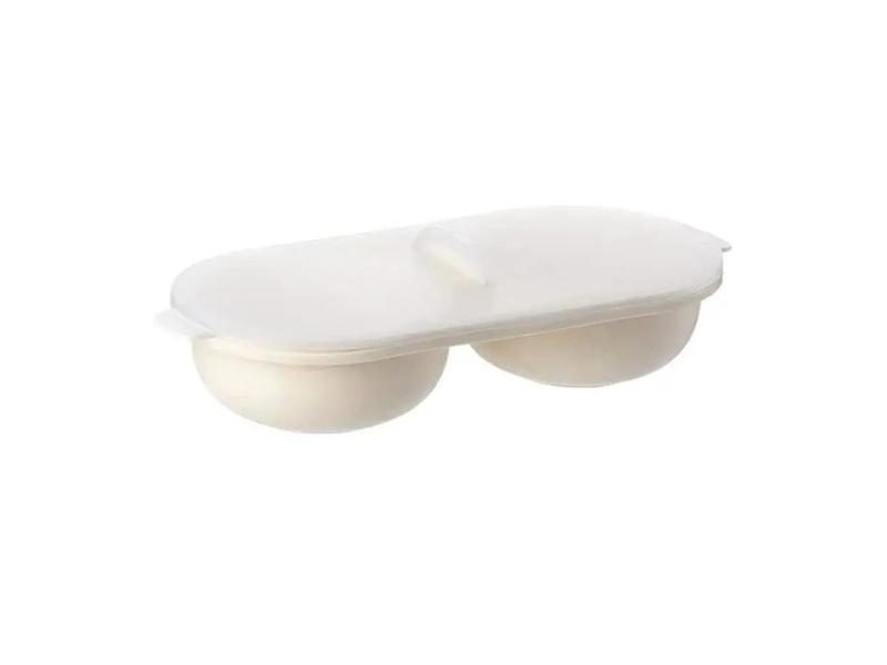 1pc Microwave Eggs Poacher Double-Cup Egg Boiler Kitchen Gadget Hot Spring Egg Carousel 1