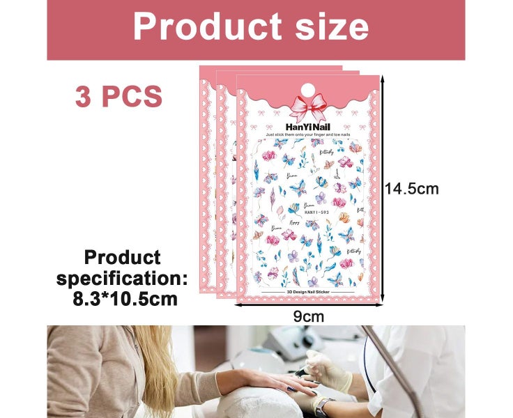 Graffiti Fun Nail Art Stickers, Abstract Nail Decals 3D Self-Adhesive Abstrac Carousel 2