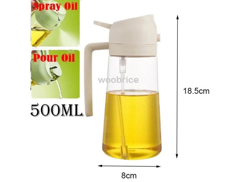 500 ML Oil Spray Pot Kitchen Household Edible Olive Oil Spray Bottle Atomized Carousel 1
