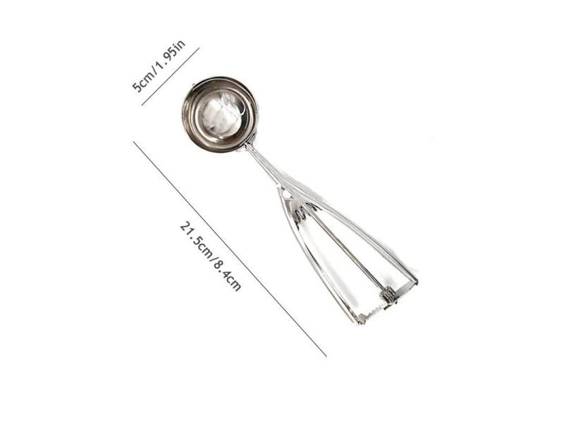 Stainless Steel Ice Cream Scoop Spring Handle Mash Potato Watermelon Ball Scoop Carousel 1