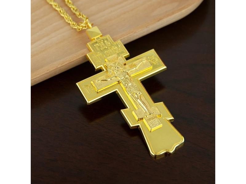 Stunning Religious Ritual Supplies: Orthodox Jesus Cross Pendant Necklace For Carousel 1