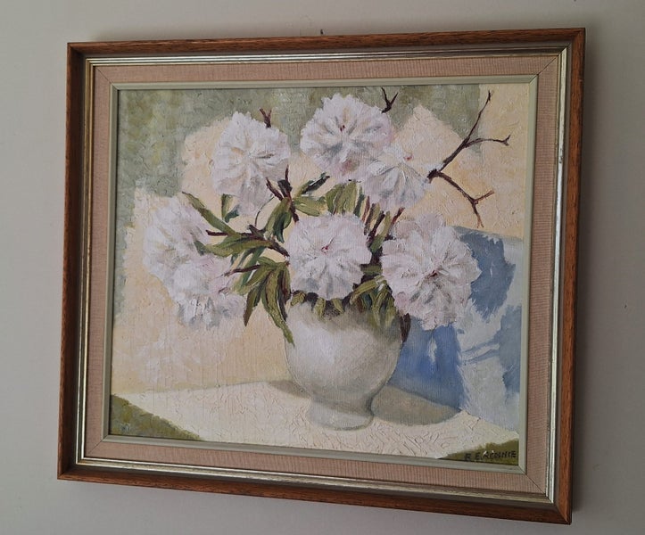 +++ CHARMING " R.E. RENNIE " FLORAL OIL PAINTING +++ Carousel 2