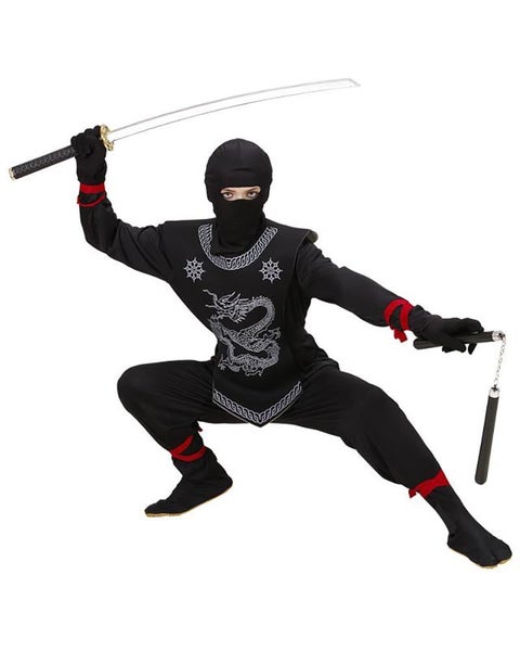 Stealthy Black Ninja Boys Costume Carousel 2