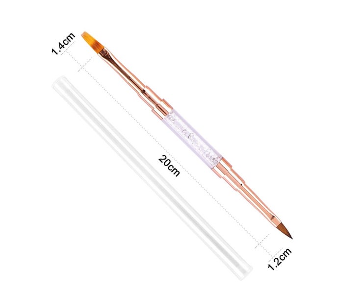 Double-Ended Acrylic Nail Art Brushes Set - Nail Brushes Round Oval Gel Build Carousel 2