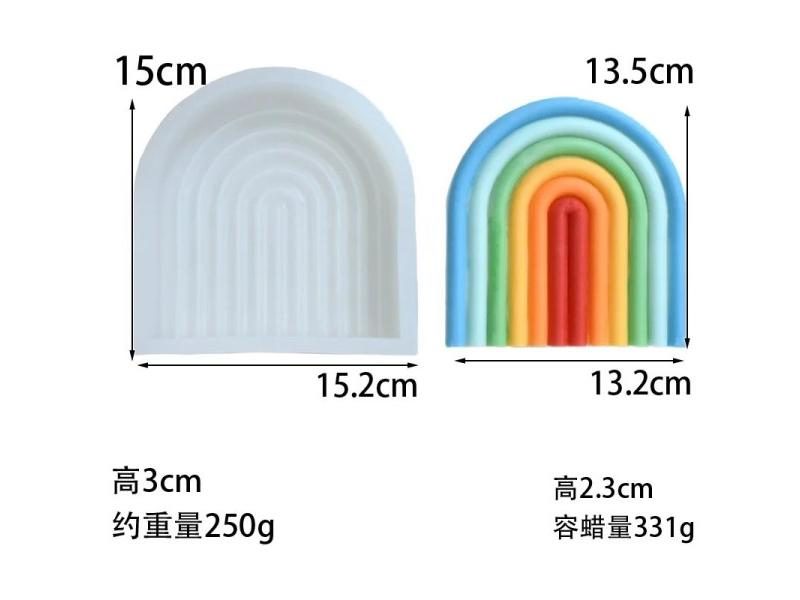 3D Geometric Arch Silicone Candle Mold Handmade Rainbow Shape Candle Making Carousel 1
