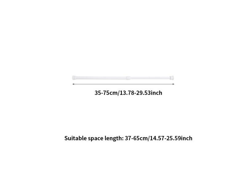 Spring Loaded Extendable Shower Curtain Rail Pole Adjustable Carousel 1