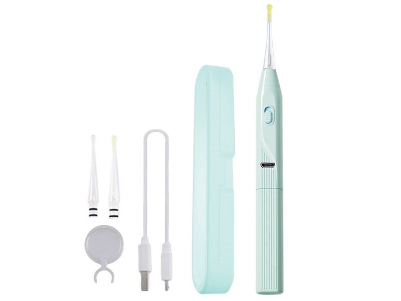 LED Lighted Ear Cleaner Kit USB Rechargeable Ear Wax Removal Tool Green Carousel 1