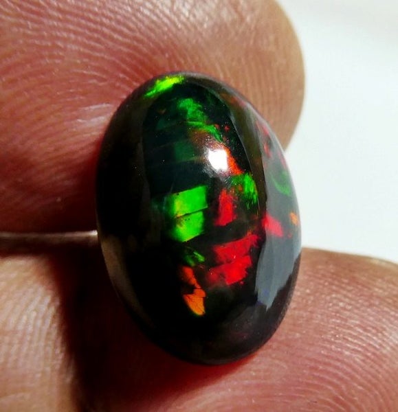 $1RE 4.41CT Buy Now $3150 UNHEATED HUGE OVAL RAINBOW 100% NATURAL BLACK OPAL Carousel 2