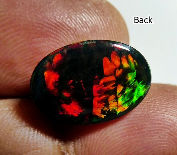 $1RE 4.41CT Buy Now $3150 UNHEATED HUGE OVAL RAINBOW 100% NATURAL BLACK OPAL Carousel 7
