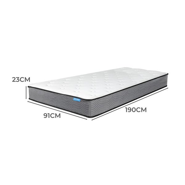 Dreamz Spring Mattress Pocket Bed Top Coil Sleep Foam Extra Firm Single 23cm Carousel 2
