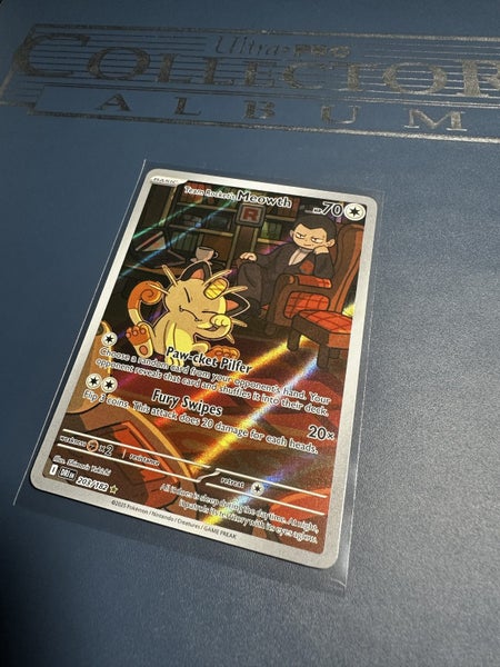 Pokemon Team Rocket's Meowth 203/182 Illustration Rare Carousel 1