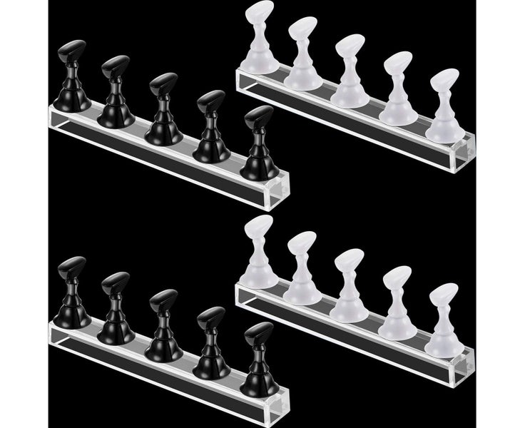 4 Sets Acrylic Nail Display Stand Nail Tip Holder Magnetic Nail Practice Stan Carousel 1