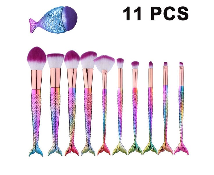 Makeup Brushes Set 11pcs Makeup Brush Cosmetic Brushes Eyeshadow Eyeliner Blu Carousel 1