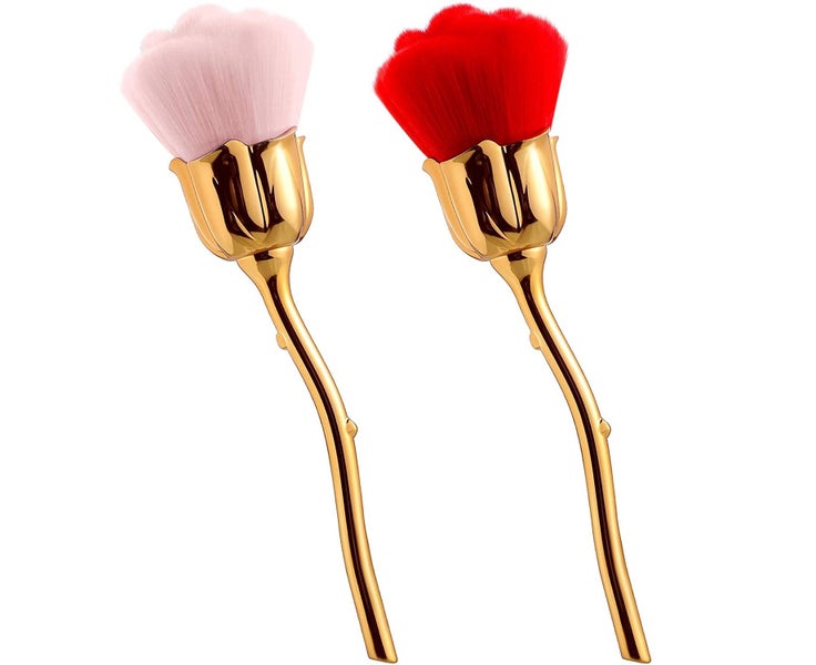 2 Pieces Rose Flower Makeup Brush Flower Blush Brush Extra Large Face Powder Carousel 1