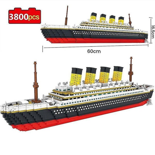 3800pcs Titanic 3d Micro Building Blocks Bricks Big Cruise Ship Boat Diy Mini Carousel 1