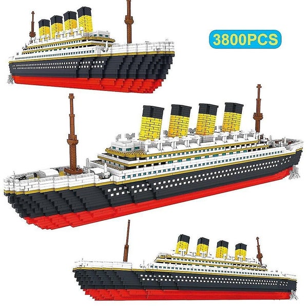 3800pcs Titanic 3d Micro Building Blocks Bricks Big Cruise Ship Boat Diy Mini Carousel 2