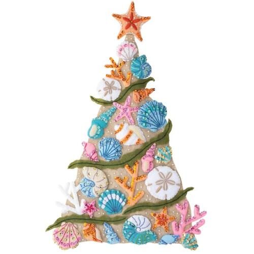 Bucilla Felt Wall Hanging Applique Kit - Coastal Christmas Carousel 1