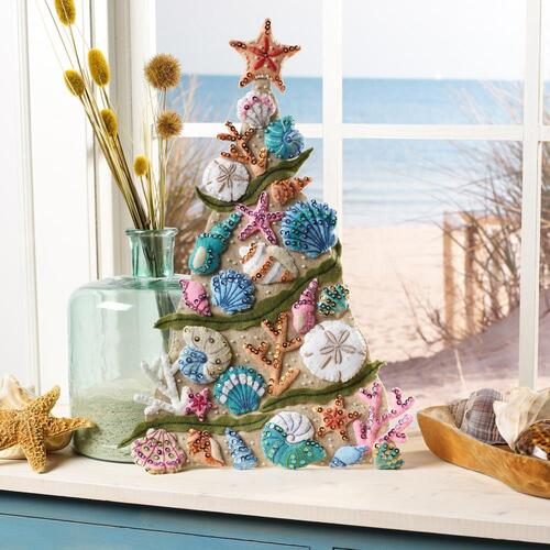 Bucilla Felt Wall Hanging Applique Kit - Coastal Christmas Carousel 3