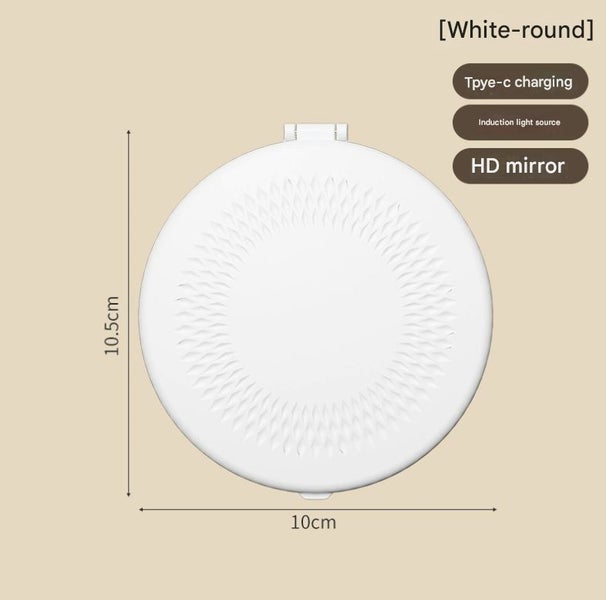 Elosung White Led Makeup Mirror With Tricolor Lights Rechargeable Folding Travel Carousel 2