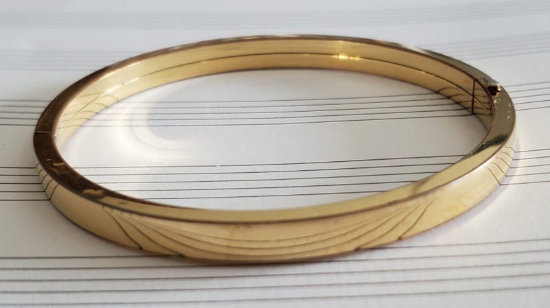 Rare Vintage Daniel S. RINE 12kt Gold Filled Hinge Bangle Carousel 1