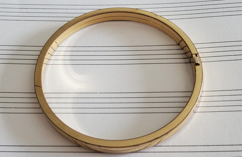 Rare Vintage Daniel S. RINE 12kt Gold Filled Hinge Bangle Carousel 2