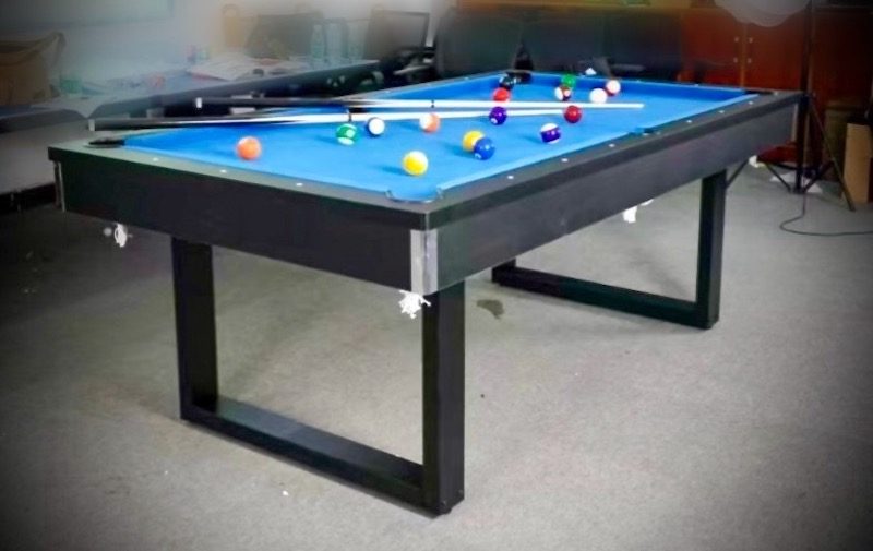 New 7' Dining Pool Table with Table Tennis Top blue cloth Carousel 2