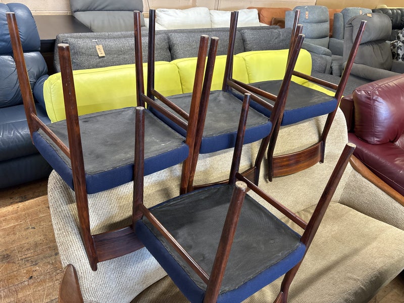 Set of Four Rosewood Mid Century Danish Model 418 Dining Chairs by Arne Vodder Carousel 20