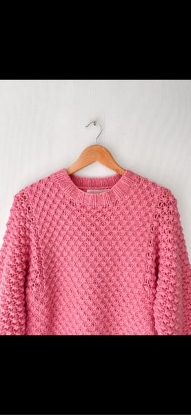 Lonely Size M Pink Chunky Lambswool Knit RRP $49063617456999938114