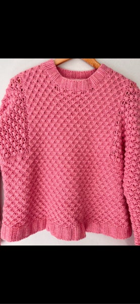 Lonely Size M Pink Chunky Lambswool Knit RRP $49063617456999938113