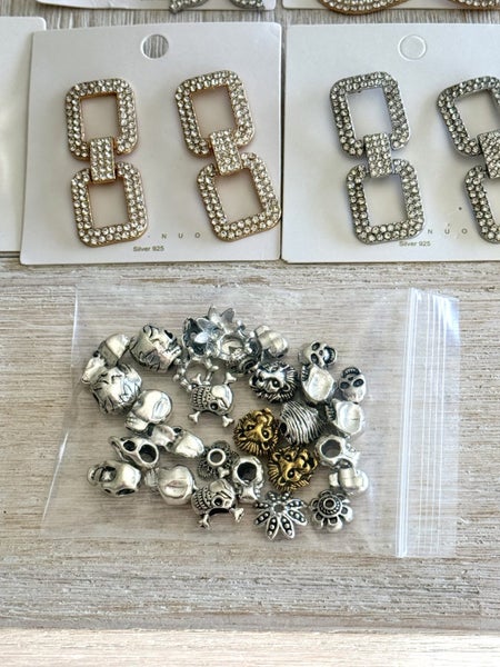 Over 100 items jewelry bulk auction earrings rings necklaces charm Carousel 7