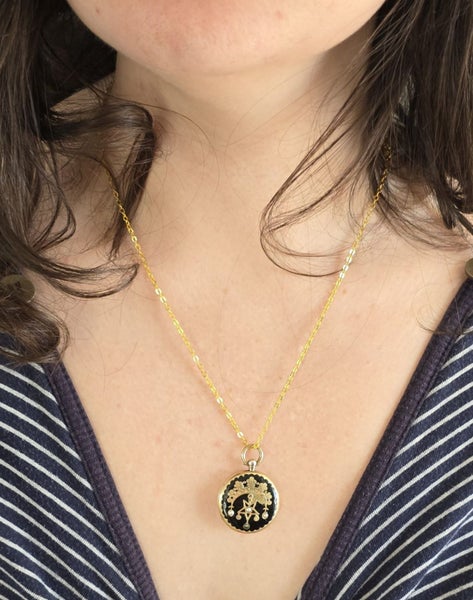 Victorian 1880 18ct gold and enamel pendant-restored64481796698370113