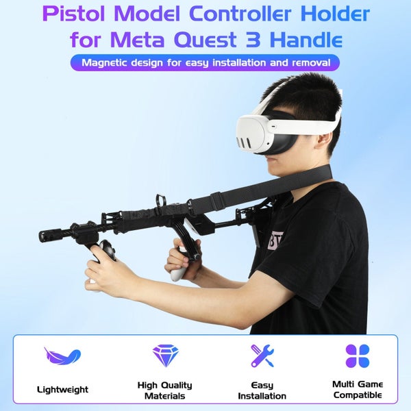 Meta Quest 3S/3 VR Rifle Stock Controller Attachment - Alloy Machine Gun Stoc... Carousel 2