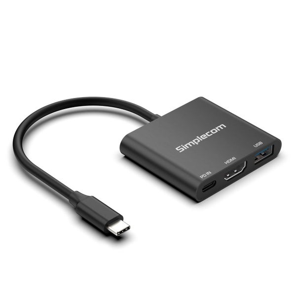 Simplecom DA320 USB-C 3-In-1 Adapter USB 3.2 Gen 1 5Gbps PD HDMI 2.0 4K@60Hz Carousel 1