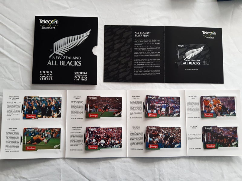 NZ 1995 All Blacks Phone card set Carousel 1