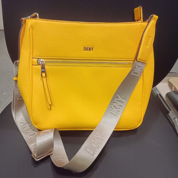 DKNY yellow crossbody leather bag with adjustable strap63617131795329117