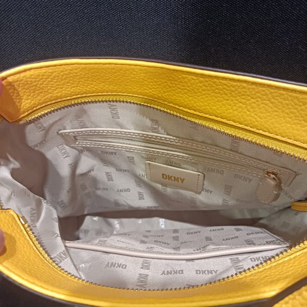 DKNY yellow crossbody leather bag with adjustable strap63617131795329113