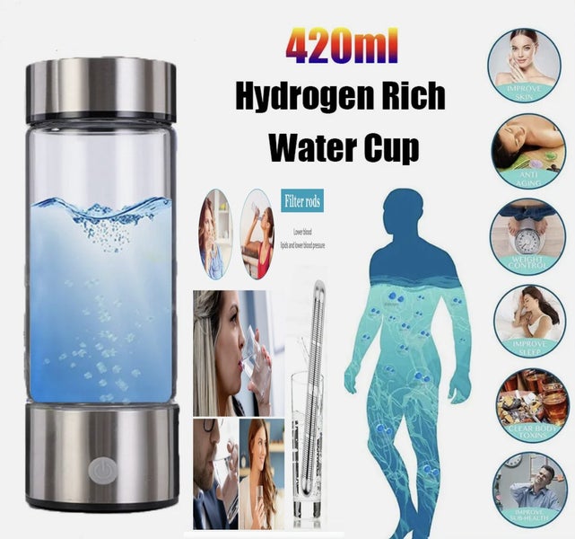 420ml Portable Hydrogen Rich Alkaline Water Ionizer Generator Bottle Cup Mug Carousel 1