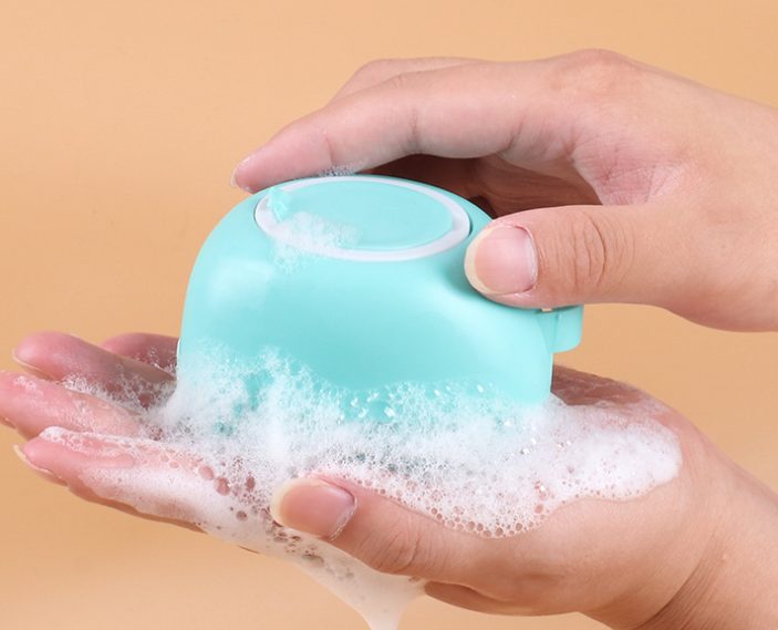 Pet Bath Brush Shampoo Dispenser For Dog Cat Silicone Scrubber Tool Carousel 4