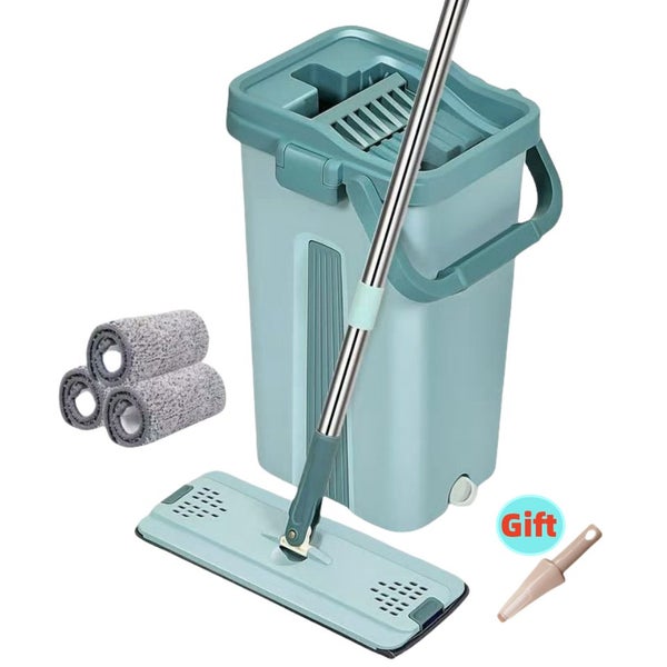 Flat Squeeze Mop With Bucket Hand Free Wringing For Hard/laminate Floors Carousel 1