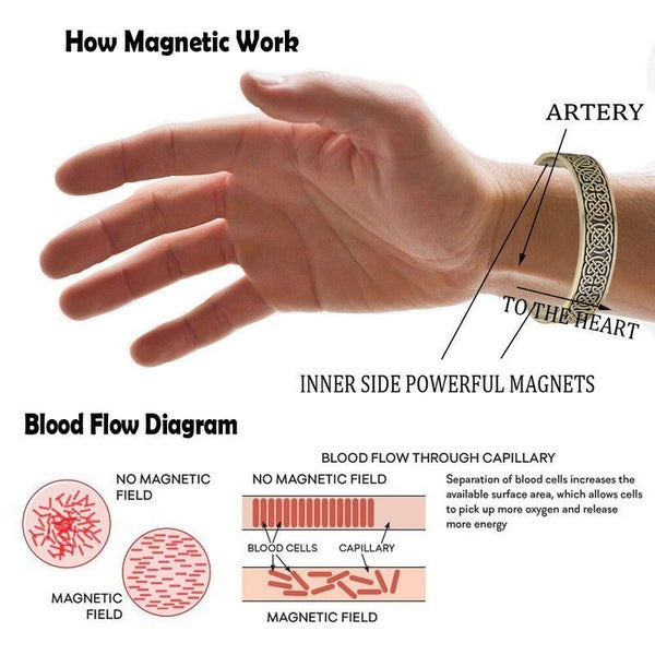 Magnetic Viking Cuff Bracelet Celtic Knot Carousel 5