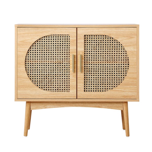 Sideboard Cabinet Buffet Rattan Furniture Cupboard Hallway Shelf Wood Carousel 2