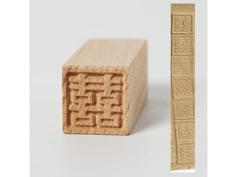 Hand Carved Wooden Stamps Wood Seal For Printing DIY Clay Pottery Printing Carousel 1
