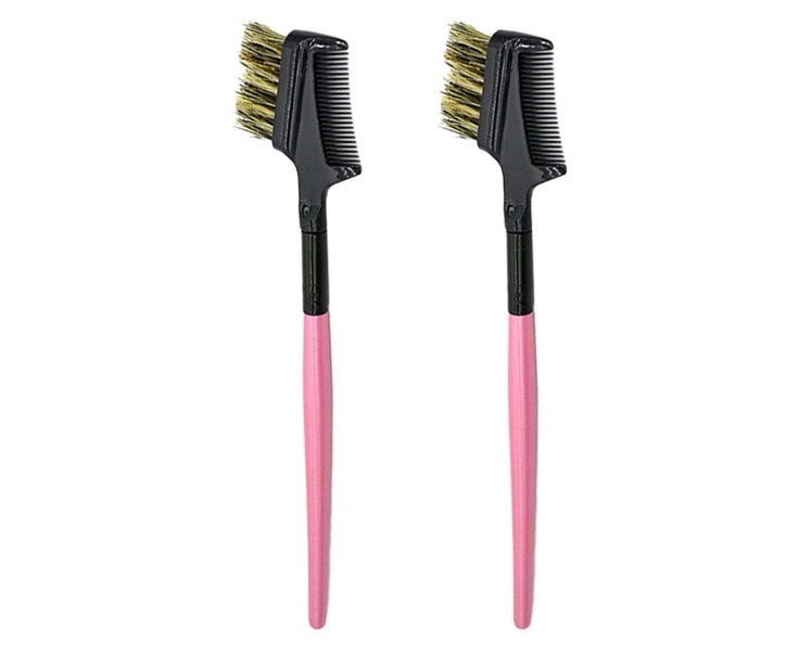 2pcs Makeup Eyebrow Brush & Eyelash Comb, Portable Eye Powder Foundation Brus Carousel 1