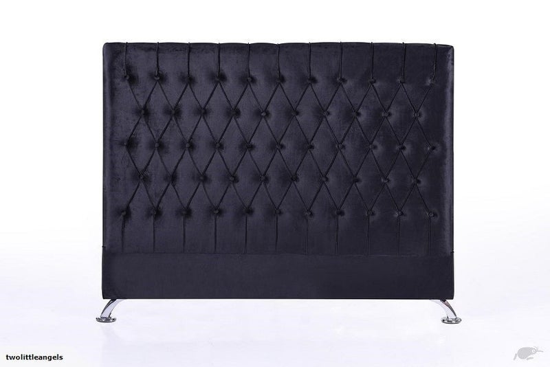 HEAD BOARD- CALIFORNIA KING SIZE (DAHLIA) BLACK VELVET Carousel 2