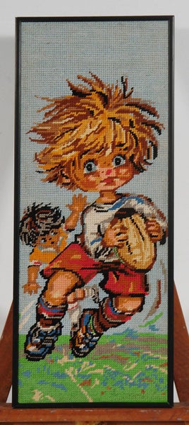 THE RUGBY KID - FRAMED EMBROIDERY Carousel 1