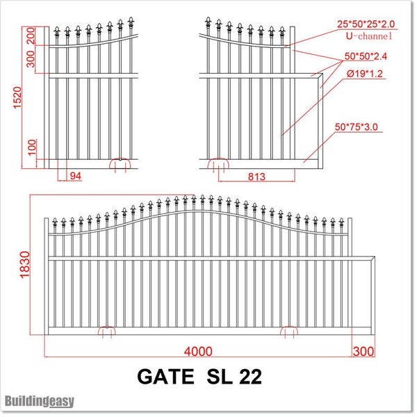 Aluminium Sliding Gate 4.3M X 1.8M Carousel 2
