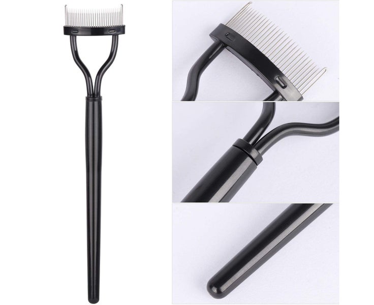 4 Pcs Curved Eyelash Comb Mascara Separator Metal Teeth Lash Curler Eyebrow D Carousel 2