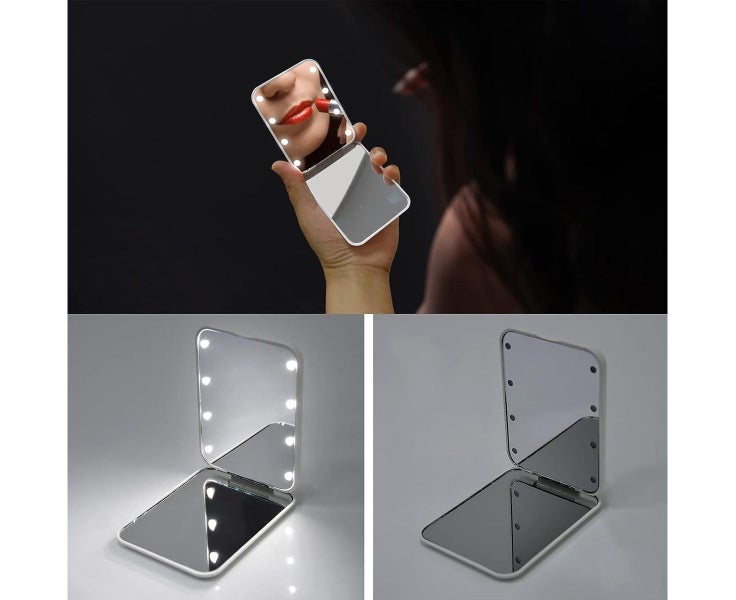 Pocket mirror, magnifying LED compact travel makeup mirror for purse, portabl Carousel 5