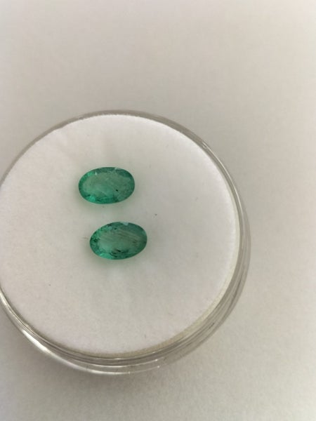 Emerald Ethiopian oval pair, .87ct, Great color. No reserve Carousel 1